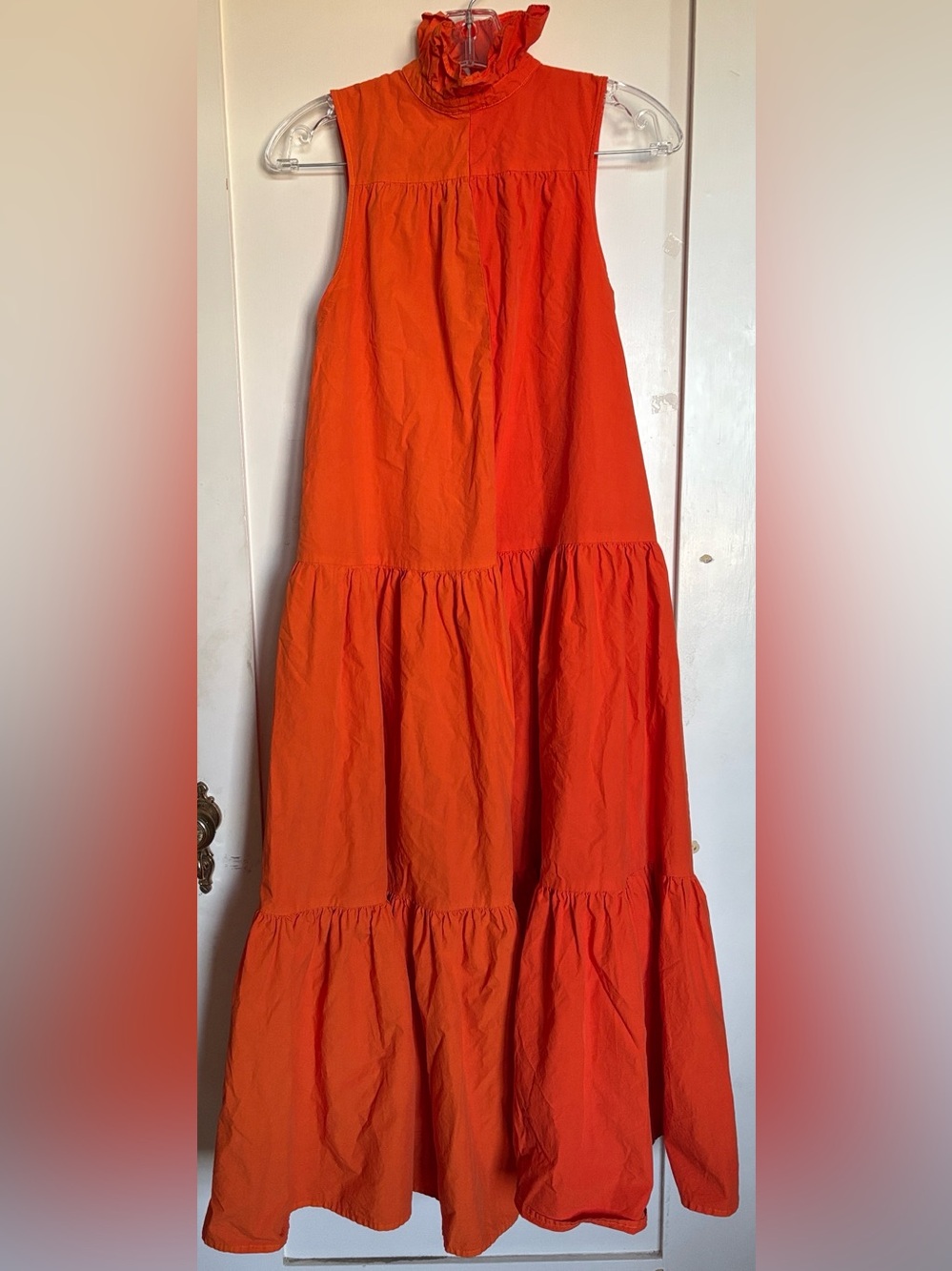 🧡Christopher John Rogers X Target XXS two-toned tiered orange maxi dress